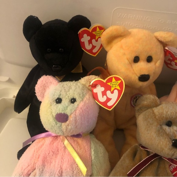 NWT Vintage Ty Beanie Babies Bundle of (7) Assorted Bears Stuffed Animals - Picture 3 of 5